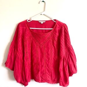 💫 SOLD ON MERCARI Red American Eagle Flowy Crop